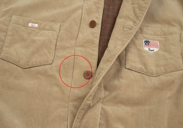 パパスPapas コーデュロイ裏ネルチェック中綿ジャケット ベージュL K-84712_013