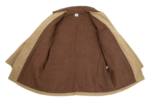 パパスPapas コーデュロイ裏ネルチェック中綿ジャケット ベージュL K-84712_015