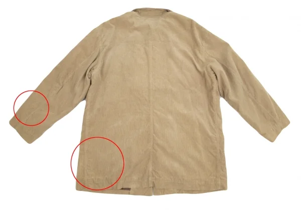 パパスPapas コーデュロイ裏ネルチェック中綿ジャケット ベージュL K-84712_016