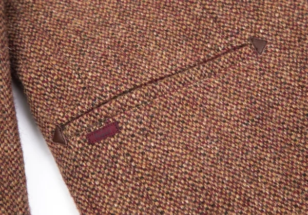 パパスPapas ハリスツイード2Bジャケット 赤ベージュM46 K-84715_010