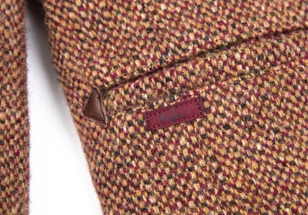 パパスPapas ハリスツイード2Bジャケット 赤ベージュM46 K-84715_011