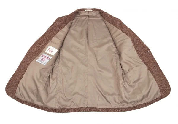 パパスPapas ハリスツイード2Bジャケット 赤ベージュM46 K-84715_012