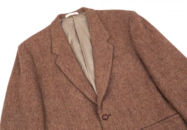 パパスPapas ハリスツイード2Bジャケット 赤ベージュM46 K-84715_002