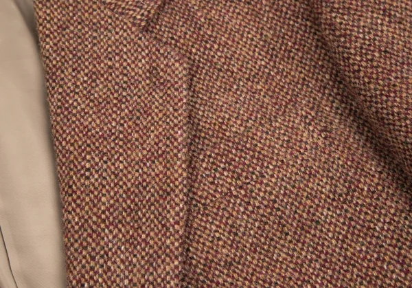 パパスPapas ハリスツイード2Bジャケット 赤ベージュM46 K-84715_004