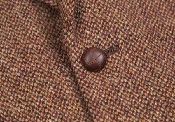 パパスPapas ハリスツイード2Bジャケット 赤ベージュM46 K-84715_005