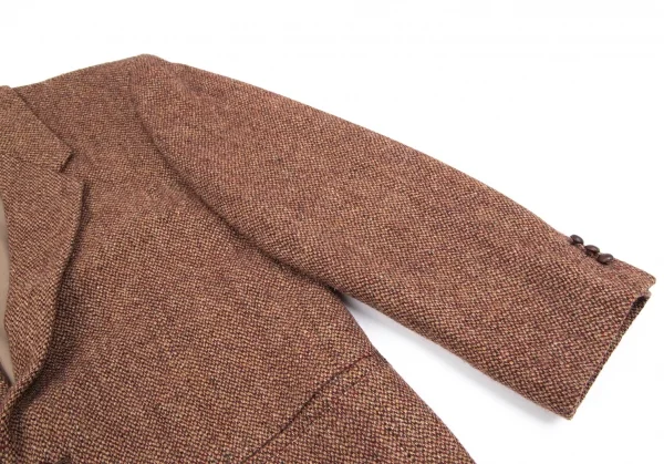 パパスPapas ハリスツイード2Bジャケット 赤ベージュM46 K-84715_006