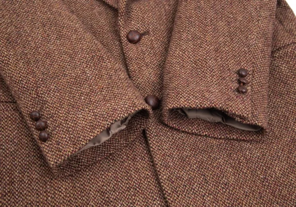 パパスPapas ハリスツイード2Bジャケット 赤ベージュM46 K-84715_007