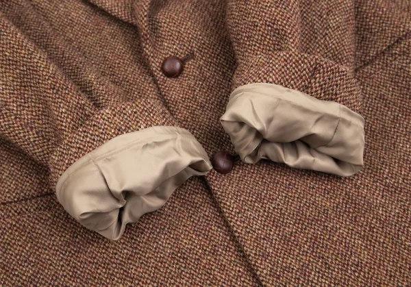 パパスPapas ハリスツイード2Bジャケット 赤ベージュM46 K-84715_008