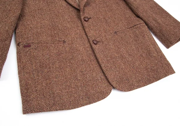 パパスPapas ハリスツイード2Bジャケット 赤ベージュM46 K-84715_009