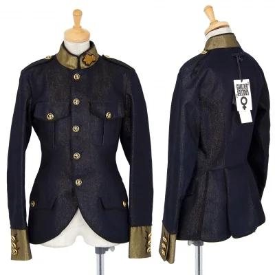 ゴルチエトゥーザパワーオブトゥーGAULTIER2 金糸デニムオフィサージャケット