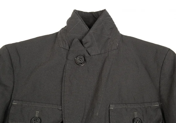 コムデギャルソン オムプリュスCOMME des GARCONS HOMME PLUS 製品染めリネン混ポリポケットデザインジャケット チャコールカーキXS K-84780_003