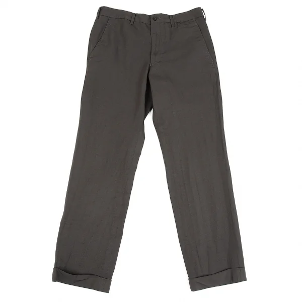 コムデギャルソン オムプリュスCOMME des GARCONS HOMME PLUS 製品染めリネン混ポリポケットデザインセットアップスーツ チャコールカーキXS K-84782_013
