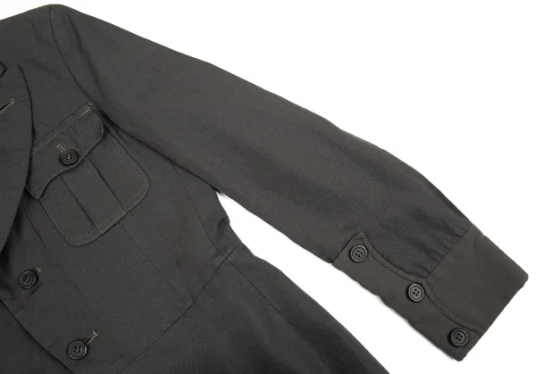 コムデギャルソン オムプリュスCOMME des GARCONS HOMME PLUS 製品染めリネン混ポリポケットデザインセットアップスーツ チャコールカーキXS K-84782_005