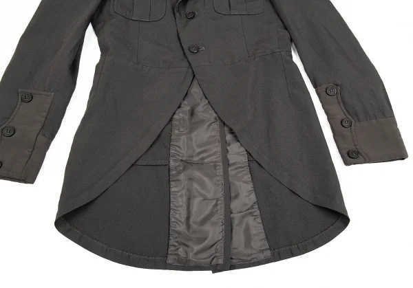 コムデギャルソン オムプリュスCOMME des GARCONS HOMME PLUS 製品染めリネン混ポリポケットデザインセットアップスーツ チャコールカーキXS K-84782_007