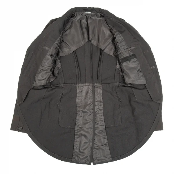 コムデギャルソン オムプリュスCOMME des GARCONS HOMME PLUS 製品染めリネン混ポリポケットデザインセットアップスーツ チャコールカーキXS K-84782_008