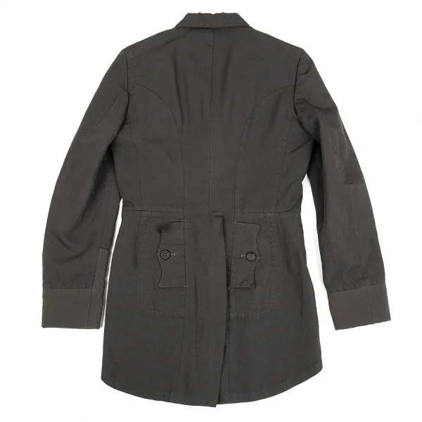 コムデギャルソン オムプリュスCOMME des GARCONS HOMME PLUS 製品染めリネン混ポリポケットデザインセットアップスーツ チャコールカーキXS K-84782_009