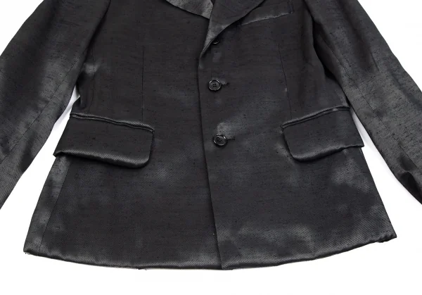 ローブドシャンブル コムデギャルソンrobe de chambre COMME des GARCONSネップシルクナイロン光沢ジャケット チャコールM K-84802_010