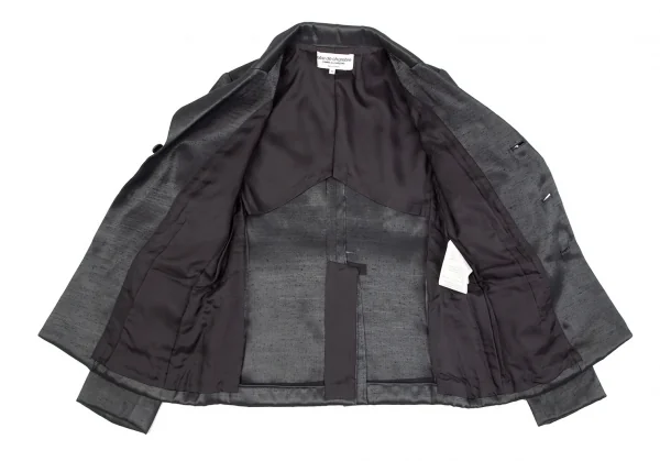 ローブドシャンブル コムデギャルソンrobe de chambre COMME des GARCONSネップシルクナイロン光沢ジャケット チャコールM K-84802_012