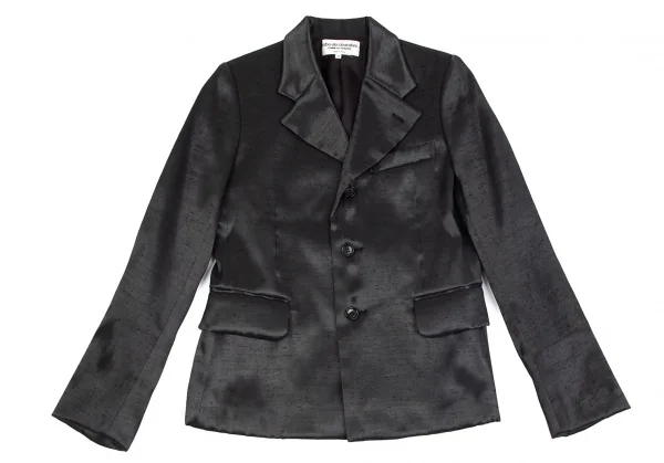 ローブドシャンブル コムデギャルソンrobe de chambre COMME des GARCONSネップシルクナイロン光沢ジャケット チャコールM K-84802_002