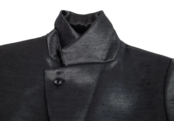 ローブドシャンブル コムデギャルソンrobe de chambre COMME des GARCONSネップシルクナイロン光沢ジャケット チャコールM K-84802_005