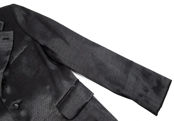 ローブドシャンブル コムデギャルソンrobe de chambre COMME des GARCONSネップシルクナイロン光沢ジャケット チャコールM K-84802_007