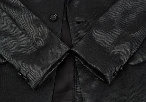 ローブドシャンブル コムデギャルソンrobe de chambre COMME des GARCONSネップシルクナイロン光沢ジャケット チャコールM K-84802_008