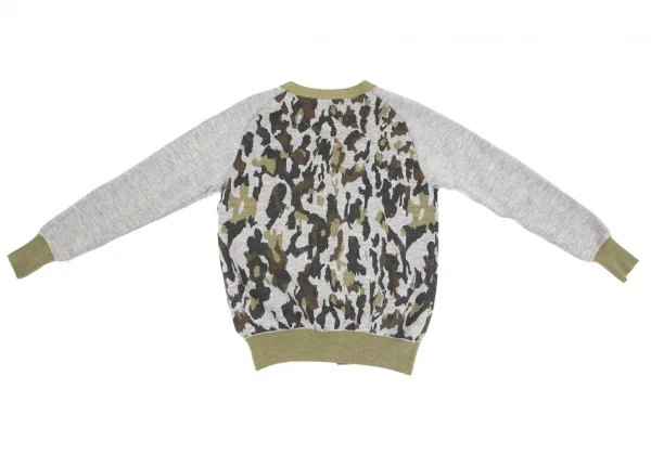 ホワイトマウンテニアリングWhite Mountaineering ウールカモフラ柄ニットカーディガン 緑グレー0 K-84804_011