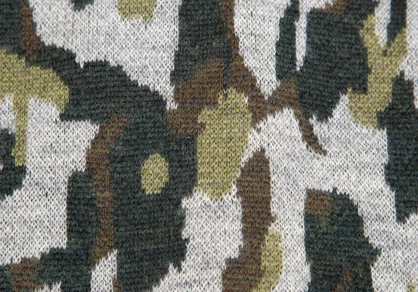 ホワイトマウンテニアリングWhite Mountaineering ウールカモフラ柄ニットカーディガン 緑グレー0 K-84804_012