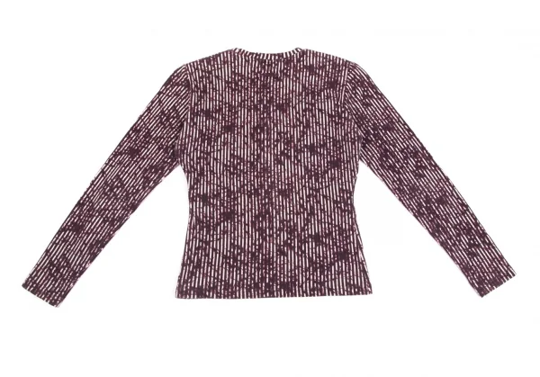 ジャンポールゴルチエ ファムJean Paul GAULTIER FEMME コットンポリストレッチグラフィックストライプカットソー 紫40 K-84824_010