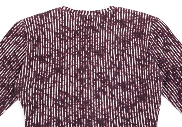 ジャンポールゴルチエ ファムJean Paul GAULTIER FEMME コットンポリストレッチグラフィックストライプカットソー 紫40 K-84824_011