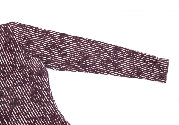 ジャンポールゴルチエ ファムJean Paul GAULTIER FEMME コットンポリストレッチグラフィックストライプカットソー 紫40 K-84824_006