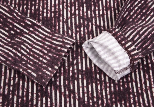 ジャンポールゴルチエ ファムJean Paul GAULTIER FEMME コットンポリストレッチグラフィックストライプカットソー 紫40 K-84824_007