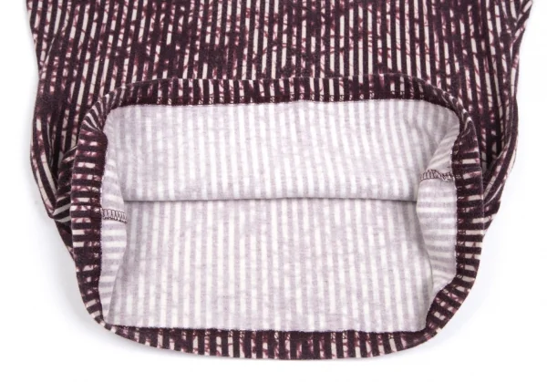 ジャンポールゴルチエ ファムJean Paul GAULTIER FEMME コットンポリストレッチグラフィックストライプカットソー 紫40 K-84824_009