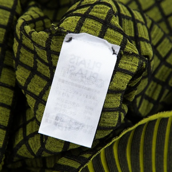 プリーツプリーズ エーポックPLEATS PLEASE A-POC フレンチスリーブボーダーチュニック 黄黒3 K-84842_010