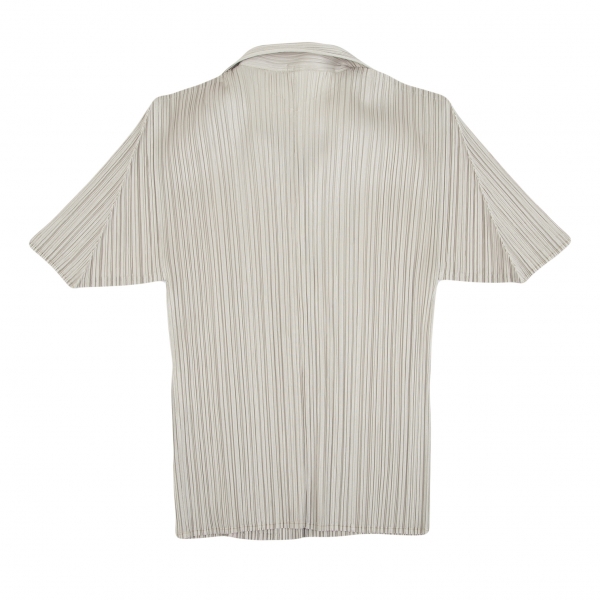 プリーツプリーズPLEATS PLEASE オープンカラープリーツ半袖