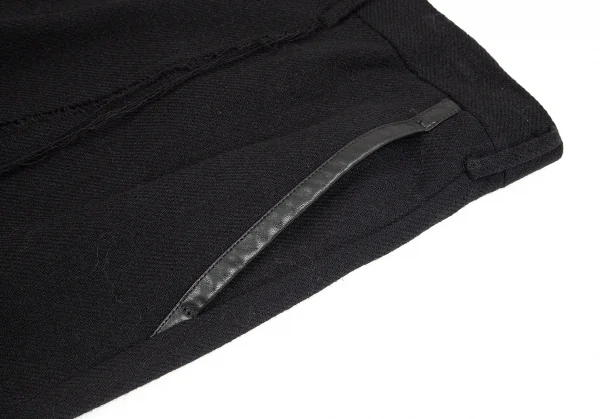 Yohji Yamamoto POUR HOMME Leather Switched Wool Pants K-84896_003