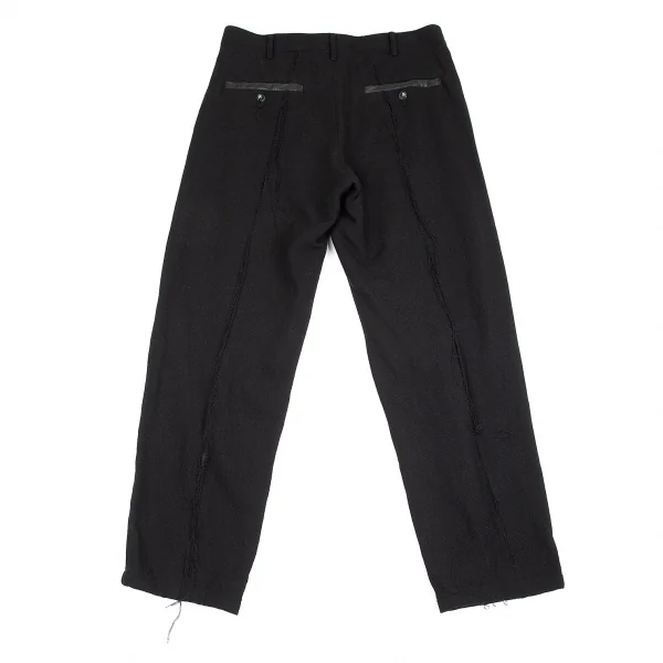 Yohji Yamamoto POUR HOMME Leather Switched Wool Pants K-84896_011