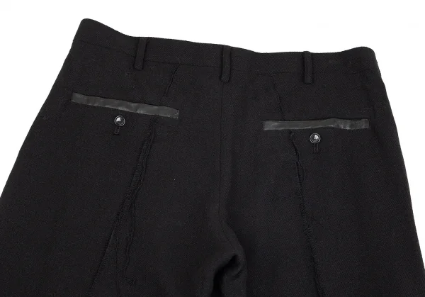 Yohji Yamamoto POUR HOMME Leather Switched Wool Pants K-84896_012