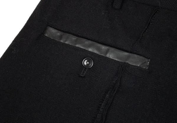 Yohji Yamamoto POUR HOMME Leather Switched Wool Pants K-84896_013