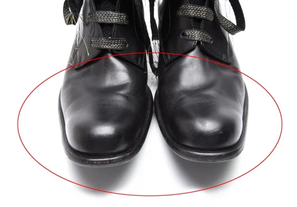 ヨウジヤマモト プールオムYohji Yamamoto POUR HOMME×ヒロムタカハラHIROMU TAKAHARA 金糸ステッチ内サイドゴアロングノーズブーツ 黒3(26位) K-84897_003