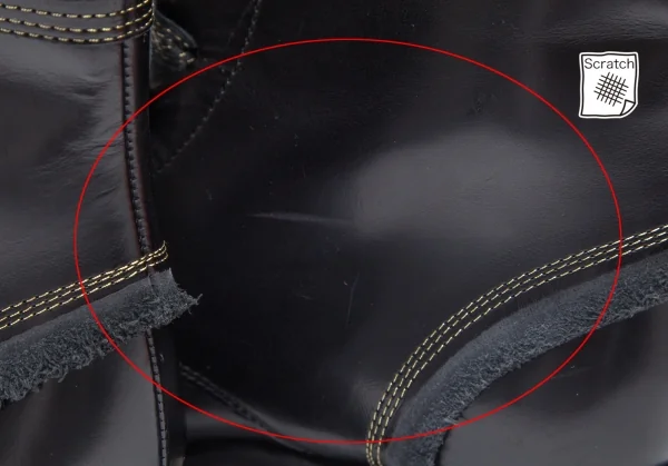 ヨウジヤマモト プールオムYohji Yamamoto POUR HOMME×ヒロムタカハラHIROMU TAKAHARA 金糸ステッチ内サイドゴアロングノーズブーツ 黒3(26位) K-84897_010