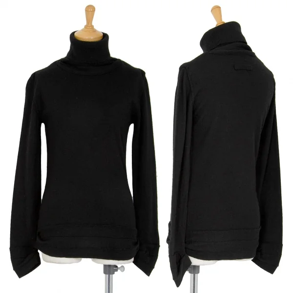 ジャンポールゴルチエ クラシックJean Paul GAULTIER CLASSIQUE つまみデザインタートルネックニット 黒40 K-84923_001