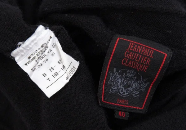 ジャンポールゴルチエ クラシックJean Paul GAULTIER CLASSIQUE つまみデザインタートルネックニット 黒40 K-84923_018