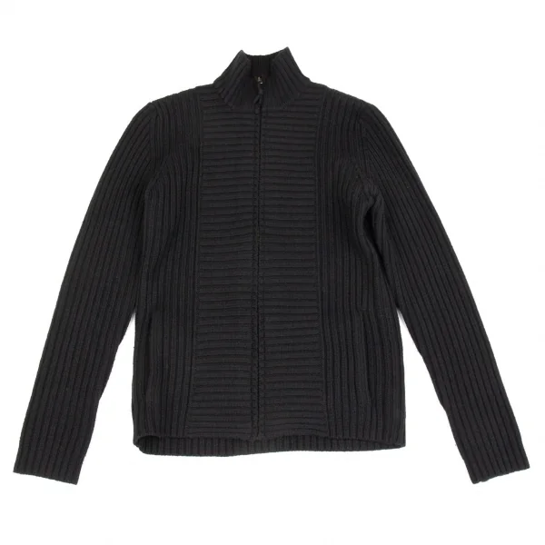 ジャンポールゴルチエ クラシックJean Paul GAULTIER CLASSIQUE 切替デザインジップアップリブニット 黒48 K-84926_001