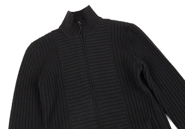 ジャンポールゴルチエ クラシックJean Paul GAULTIER CLASSIQUE 切替デザインジップアップリブニット 黒48 K-84926_002