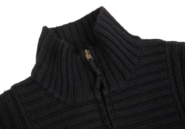 ジャンポールゴルチエ クラシックJean Paul GAULTIER CLASSIQUE 切替デザインジップアップリブニット 黒48 K-84926_003