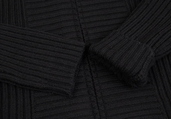 ジャンポールゴルチエ クラシックJean Paul GAULTIER CLASSIQUE 切替デザインジップアップリブニット 黒48 K-84926_005