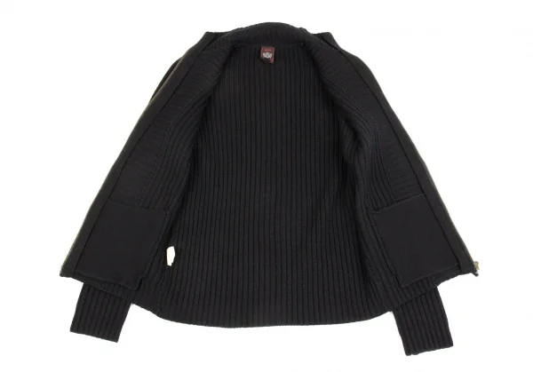 ジャンポールゴルチエ クラシックJean Paul GAULTIER CLASSIQUE 切替デザインジップアップリブニット 黒48 K-84926_008