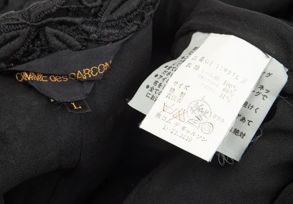 コムデギャルソンCOMME des GARCONS レースデザインジャケット 黒L K-84957_017