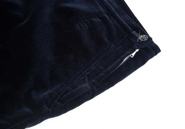 トリココムデギャルソンtricot COMME des GARCONS裾ボタン開きベロアクロップドパンツ 紺M K-85006_003